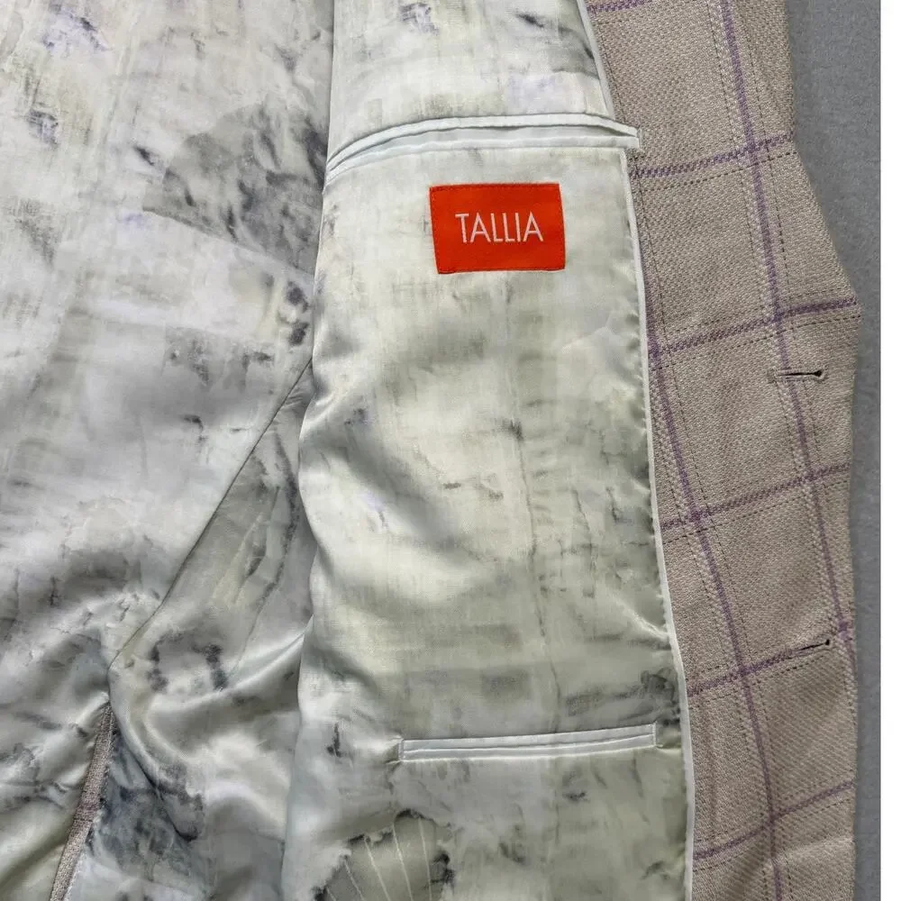 Tallia Men's Slim-Fit Printed Notch-Lapel Sport Coat Natural 50R $295